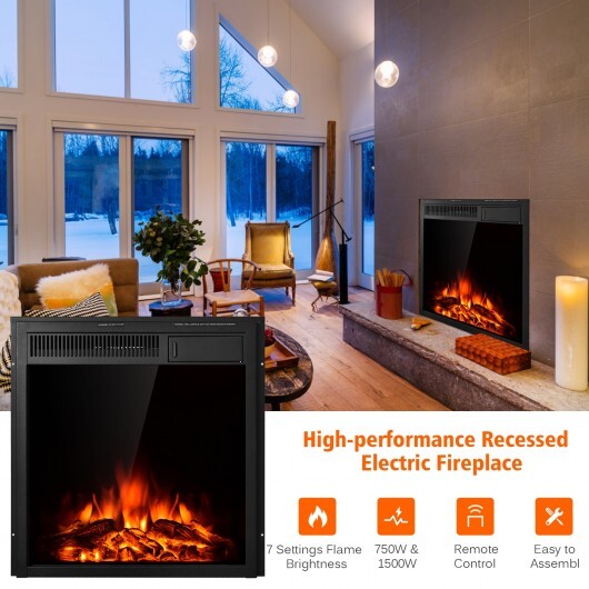 22.5 Inch Electric Fireplace Insert Freestanding and Recessed Heater W2B