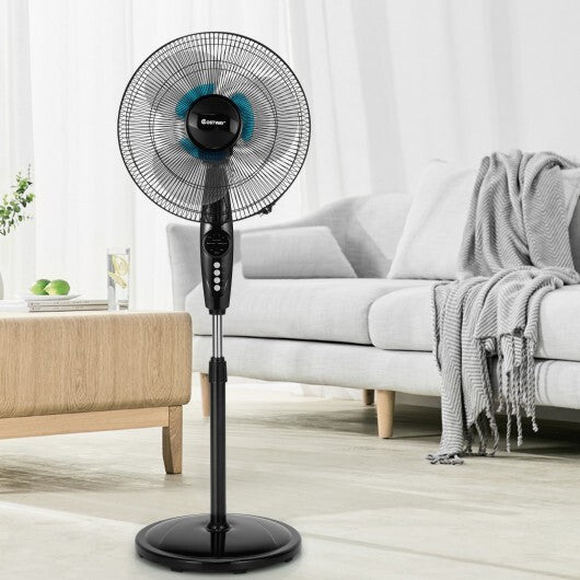 16 Inches Adjustable Height Fan with Quiet Oscillating Stand for Home and Office W2B