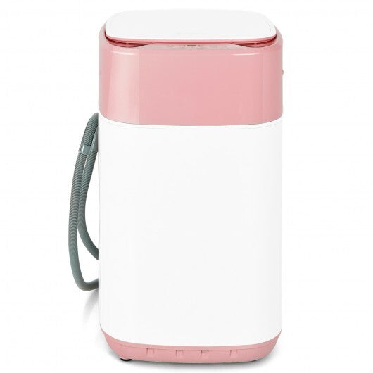 8lbs Portable Fully Automatic Washing Machine with Drain Pump-Pink W2B