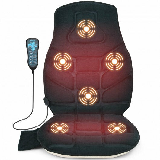 Seat Cushion Massager with Heat and 6 Vibration Motors for Home W2B