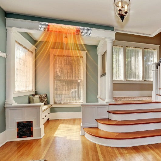 1500W Indoorand Outdoor Electric Heater with 2 Power Settings -Silver W2B