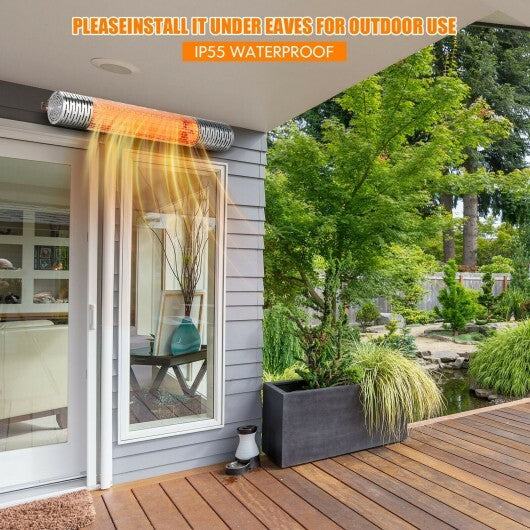 1500W Indoorand Outdoor Electric Heater with 2 Power Settings -Silver W2B