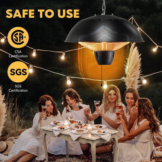 1500W Electric Patio Heater with IPX4 Waterproof W2B
