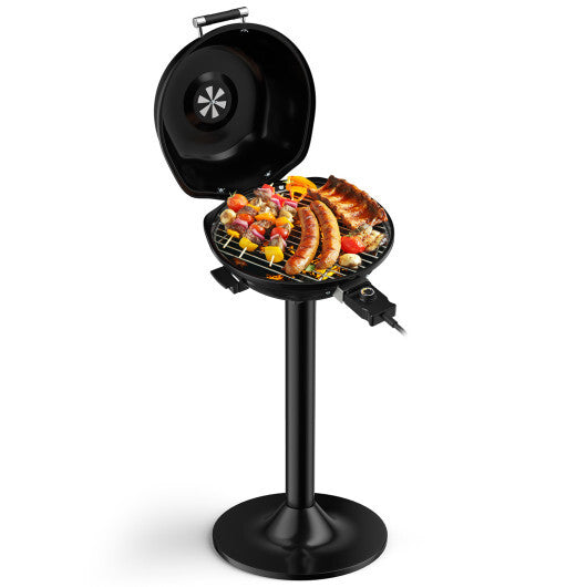1600W Portable Electric BBQ Grill with Removable Non-Stick Rack-Black W2B