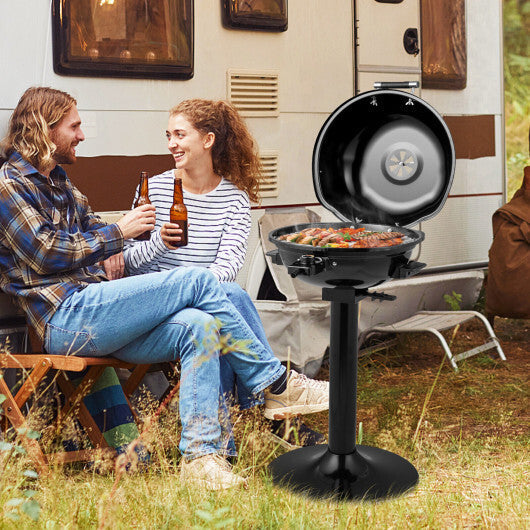 1600W Portable Electric BBQ Grill with Removable Non-Stick Rack-Black W2B