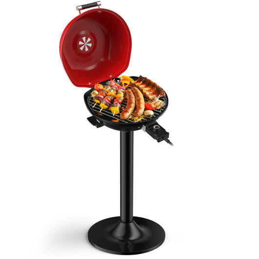1600W Portable Electric BBQ Grill with Removable Non-Stick Rack-Black W2B