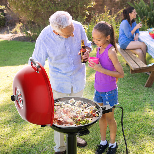 1600W Portable Electric BBQ Grill with Removable Non-Stick Rack-Black W2B