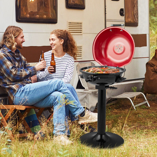 1600W Portable Electric BBQ Grill with Removable Non-Stick Rack-Black W2B