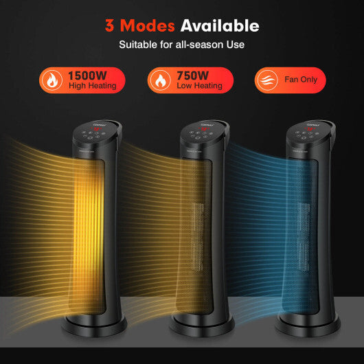 1500W PTC Fast Heating Space Heater with Remote Control W2B
