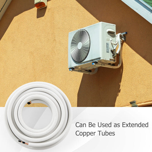 50 Feet Mini Split Line Set with 1/4 Inch and 3/8 Inch O.D. Copper Pipes Tubing