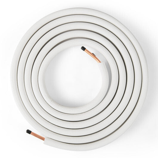 25 Feet Mini Split Line Set with 1/4 Inch and 1/2 Inch O.D. Copper Pipes Tubing