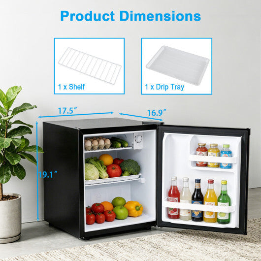 Compact Mini Fridge with 7-Level Adjustable Thermostat-Silver W2B