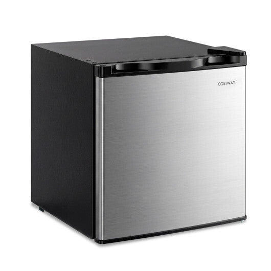 Compact Mini Fridge with 7-Level Adjustable Thermostat-Silver W2B