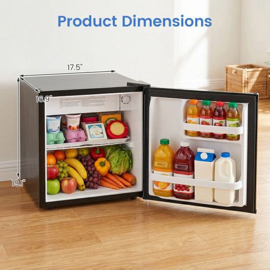 Compact Mini Fridge with 7-Level Adjustable Thermostat-Silver W2B