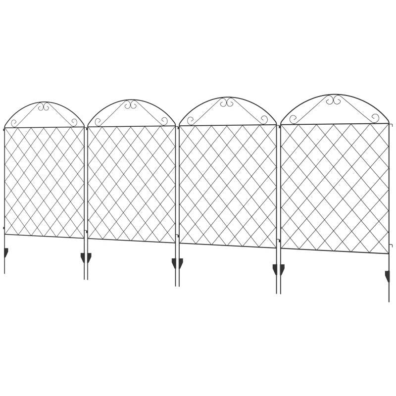 4 Pack Steel Foldable Fence Arch Trellis Panel Animal Barrier FastFurnishings