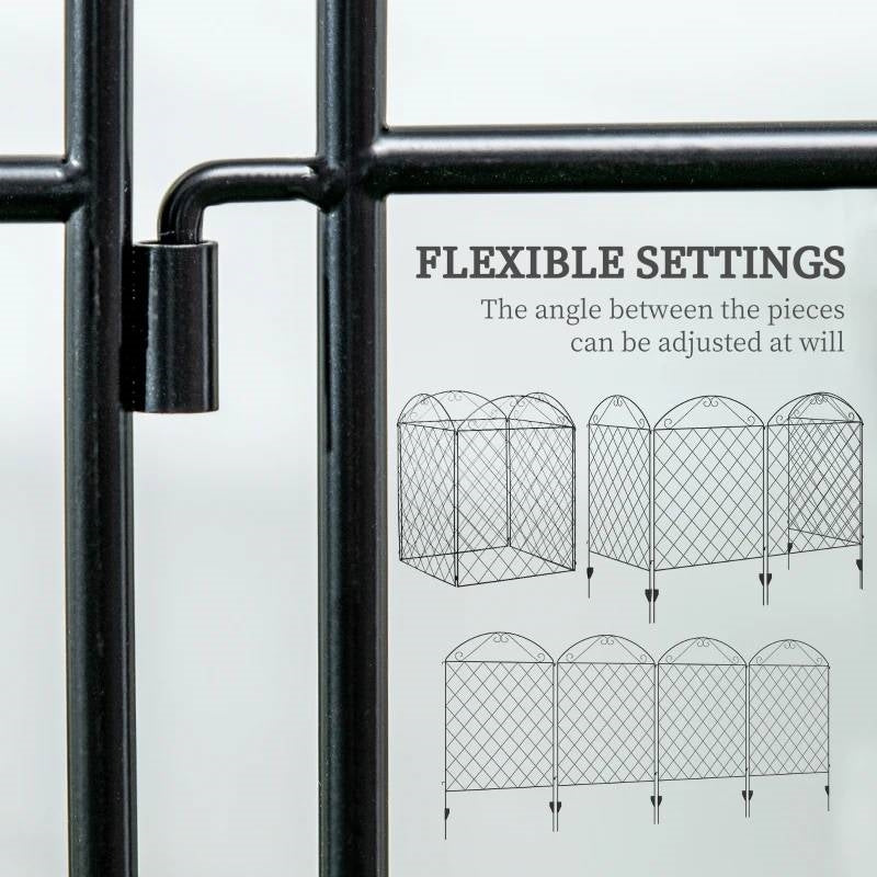 4 Pack Steel Foldable Fence Arch Trellis Panel Animal Barrier FastFurnishings