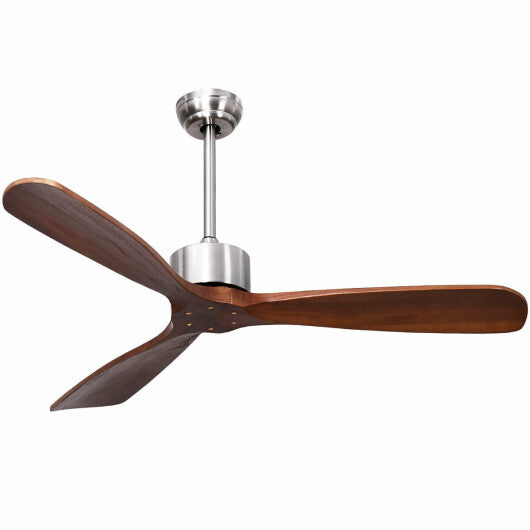 52 Inch Modern Brushed Nickel Finish Ceiling Fan with Remote Control W2B