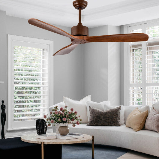 52 Inch Modern Brushed Nickel Finish Ceiling Fan with Remote Control W2B