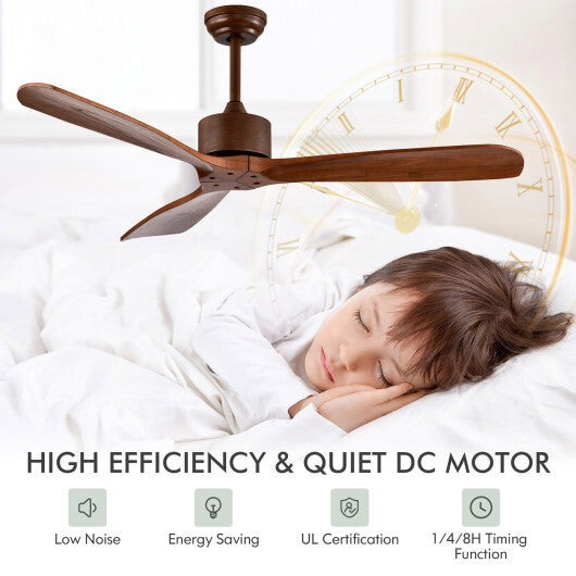 52 Inch Modern Brushed Nickel Finish Ceiling Fan with Remote Control W2B