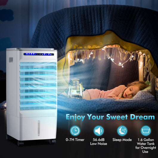 3-in-1 Evaporative Portable Air Cooler with 3 Modes include Remote Control-White W2B