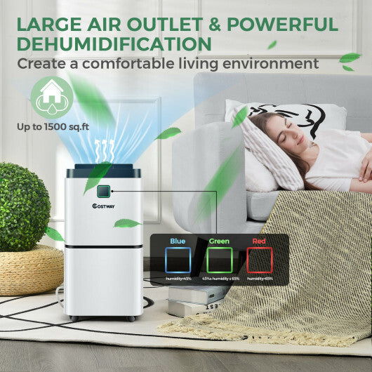 30 Pints 1500 Sq. ft Dehumidifier for Medium to Large Room with Indicator W2B
