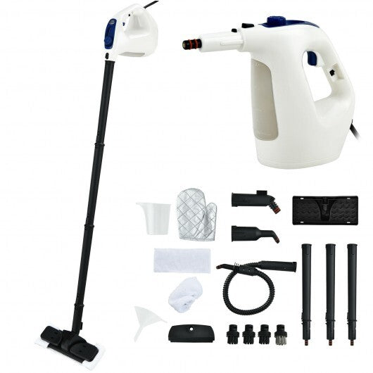 1400W Multipurpose Pressurized Steam Cleaner With 17 Pieces Accessories-Gray W2B