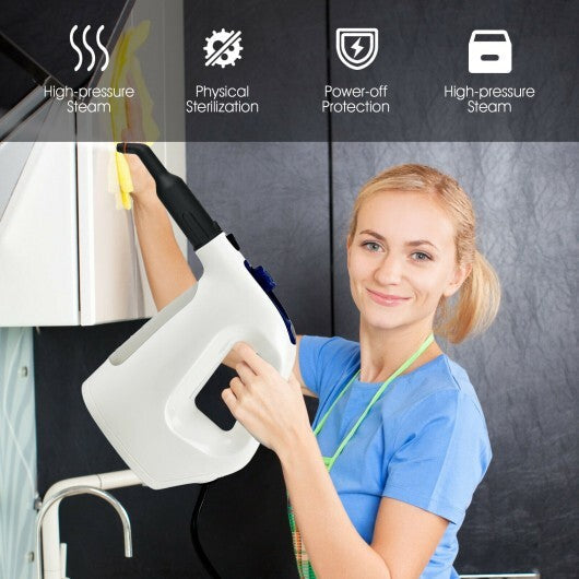1400W Multipurpose Pressurized Steam Cleaner With 17 Pieces Accessories-Gray W2B