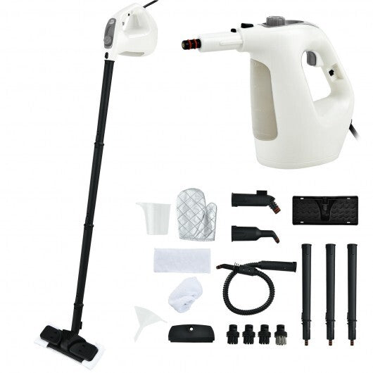1400W Multipurpose Pressurized Steam Cleaner With 17 Pieces Accessories-Gray W2B