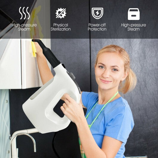 1400W Multipurpose Pressurized Steam Cleaner With 17 Pieces Accessories-Gray W2B