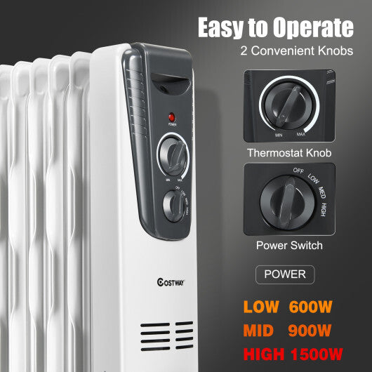 1500W Electric Space Heater with Adjustable Thermostat W2B