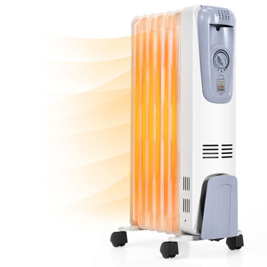 1500W Oil Filled Radiator with Thermostat and 4 Bottom Wheels W2B