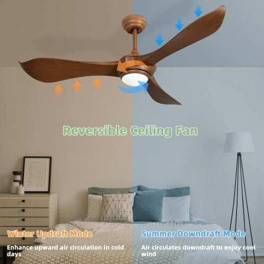 52 Inch Ceiling Fan with Light Reversible DC Motor W2B