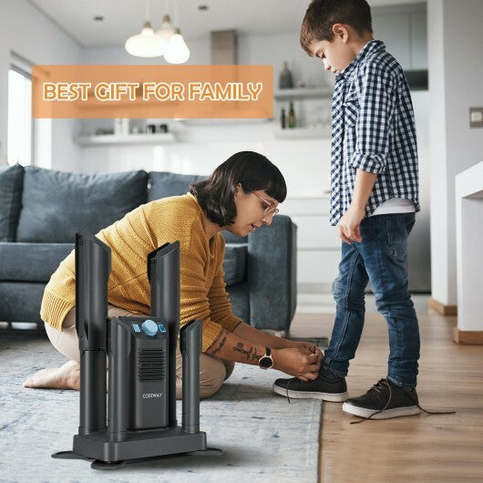 Electric Shoe Boot Dryer 4 Shoes with 180 Mins Timer Ozone Disinfection-Gray - Color: Gray W2B