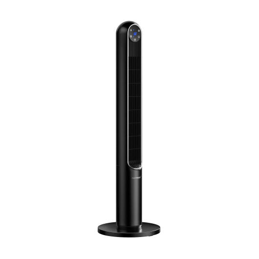 42 Inch 80 Degree Tower Fan with Smart Display Panel and Remote Control-Black W2B