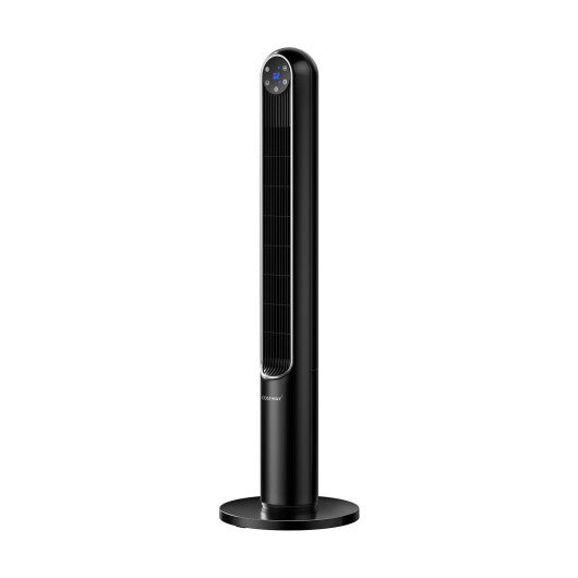 42 Inch 80 Degree Tower Fan with Smart Display Panel and Remote Control-Black W2B