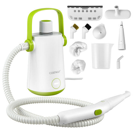 1000W Multifunction Portable Hand-held Steam Cleaner with 10 Accessories-Green W2B