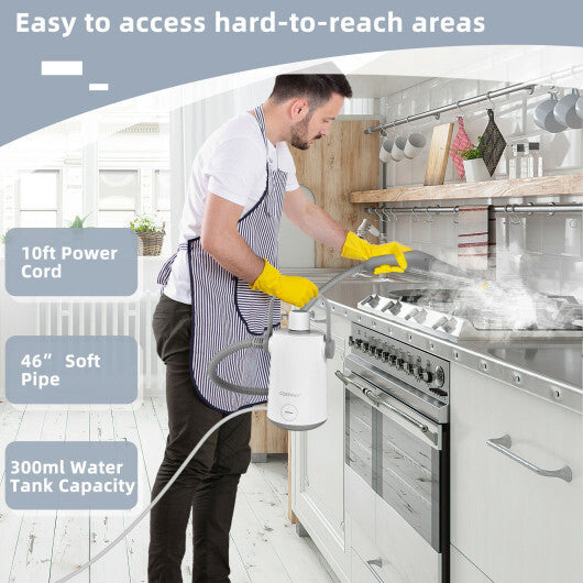 1000W Multifunction Portable Hand-held Steam Cleaner with 10 Accessories-Green W2B