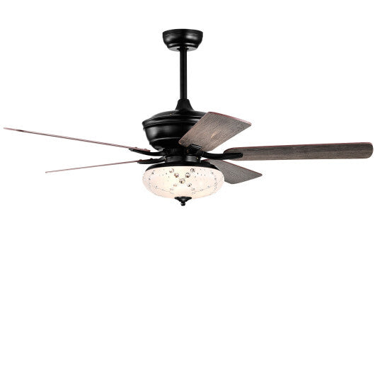 52 Inch Ceiling Fan with 3 Wind Speeds and 5 Reversible Blades-Gray - Color: Gray W2B