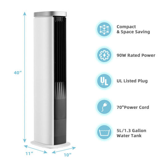3-In-1 Portable Evaporative Air Cooler with Timer-White W2B
