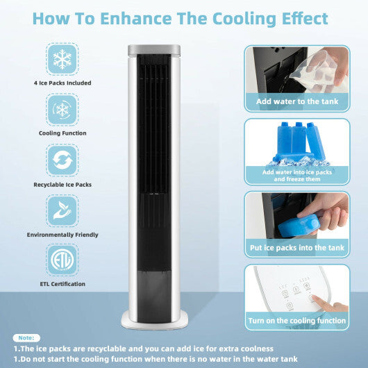 3-In-1 Portable Evaporative Air Cooler with Timer-White W2B