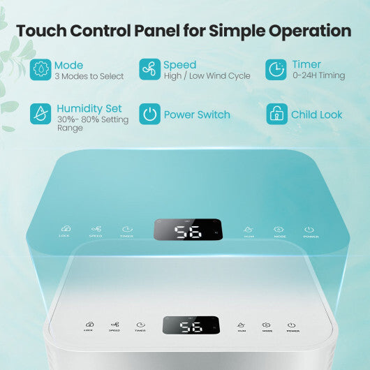 1750 Sq. Ft 32 Pints Dehumidifier with Auto Defrost and 24H Timer Drain Hose-White W2B