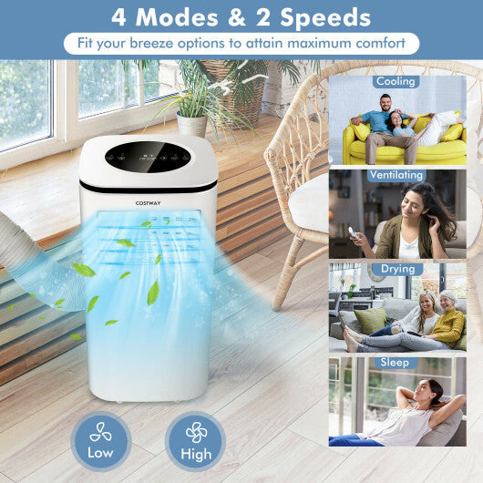 9000 BTU 3 in 1 Portable Air Conditioner with Fan and Dehumidifier-White W2B