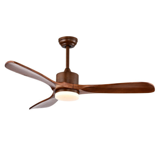 52 Inch Reversible Ceiling Fan with LED Light and Adjustable Temperature-Silver W2B