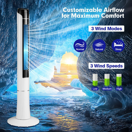 Portable 48 Inches Tower Fan with Remote Control-White W2B