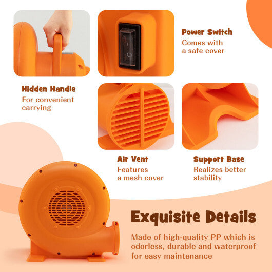 550W Air Blower (0.7HP) for Inflatables with 25 feet Wire and GFCI Plug - Color: Orange W2B