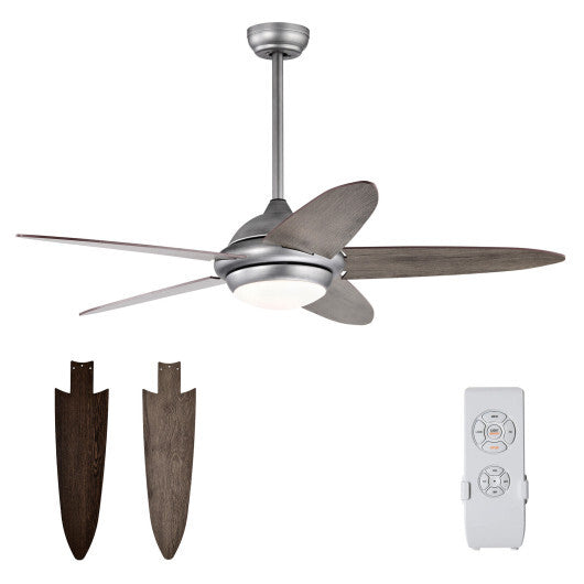 52 Inch Ceiling Fan with Lights and 3 Lighting Colors-Black W2B