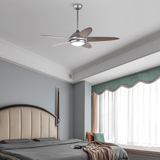 52 Inch Ceiling Fan with Lights and 3 Lighting Colors-Black W2B