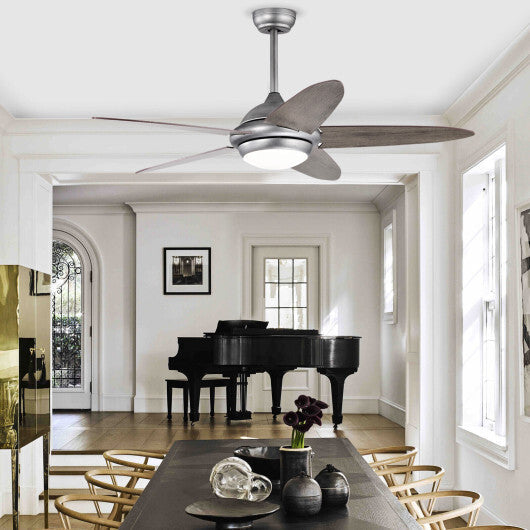 52 Inch Ceiling Fan with Lights and 3 Lighting Colors-Black W2B