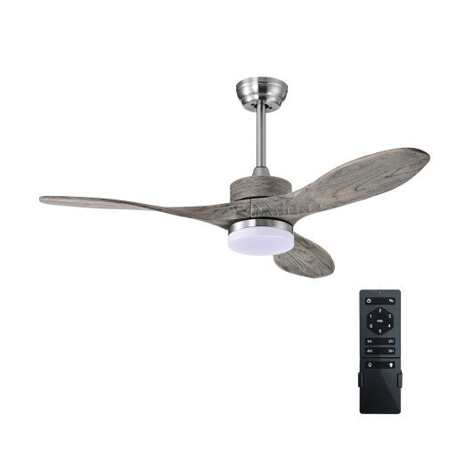 48 Inch Wood Ceiling Fan with LED Lights and 6 Speed Levels W2B