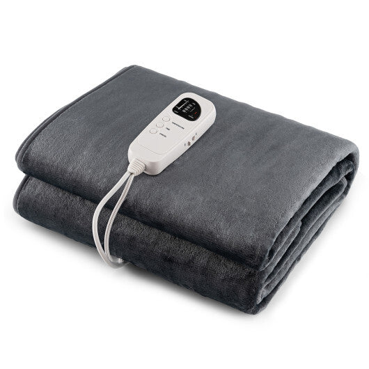 Electric Heated Mattress Pad with 5 Heating Levels and Overheat Protection-Gray W2B